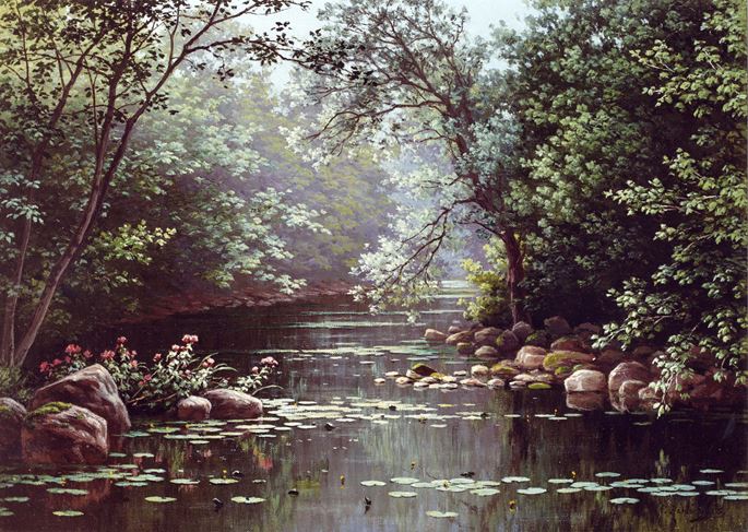 Rene Charles Edmond  His - River Landscape in Summer | MasterArt